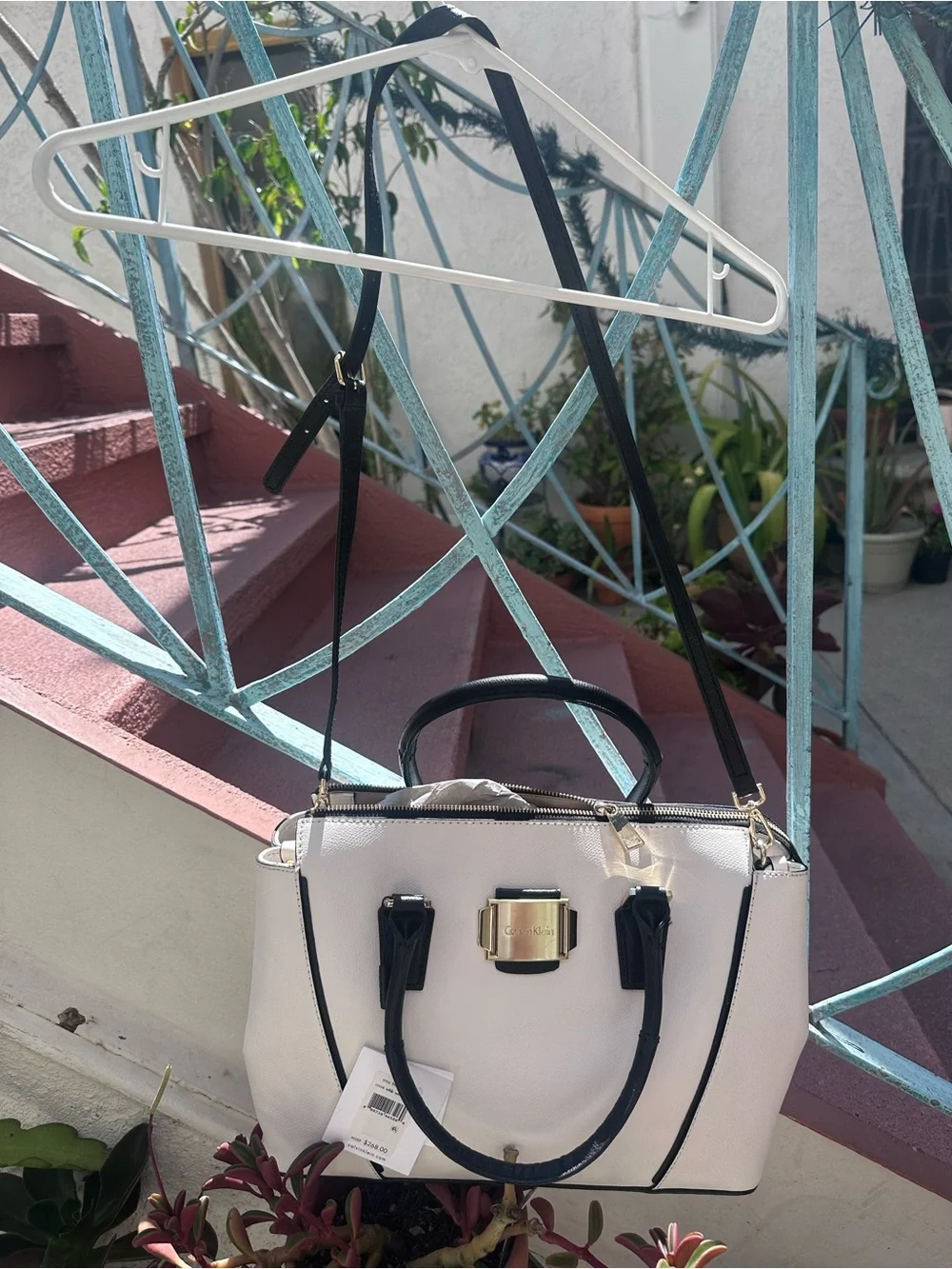 Calvin Klein white and black purse